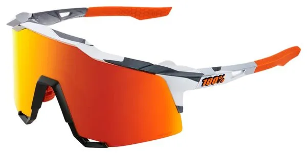 100% Speedcraft Soft Tact Camo Grey - Hiper Red Multilayer Mirror Lenses