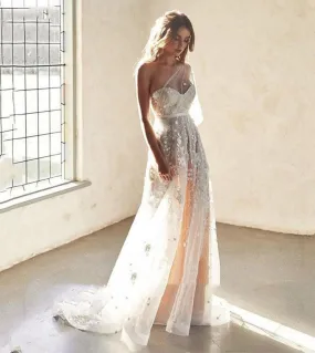 Abito da sposa da donna Sweetheart Backless A Line Applique in pizzo Bohemian Tulle Abito da sposa Vestidos De Novia 2023 Robe