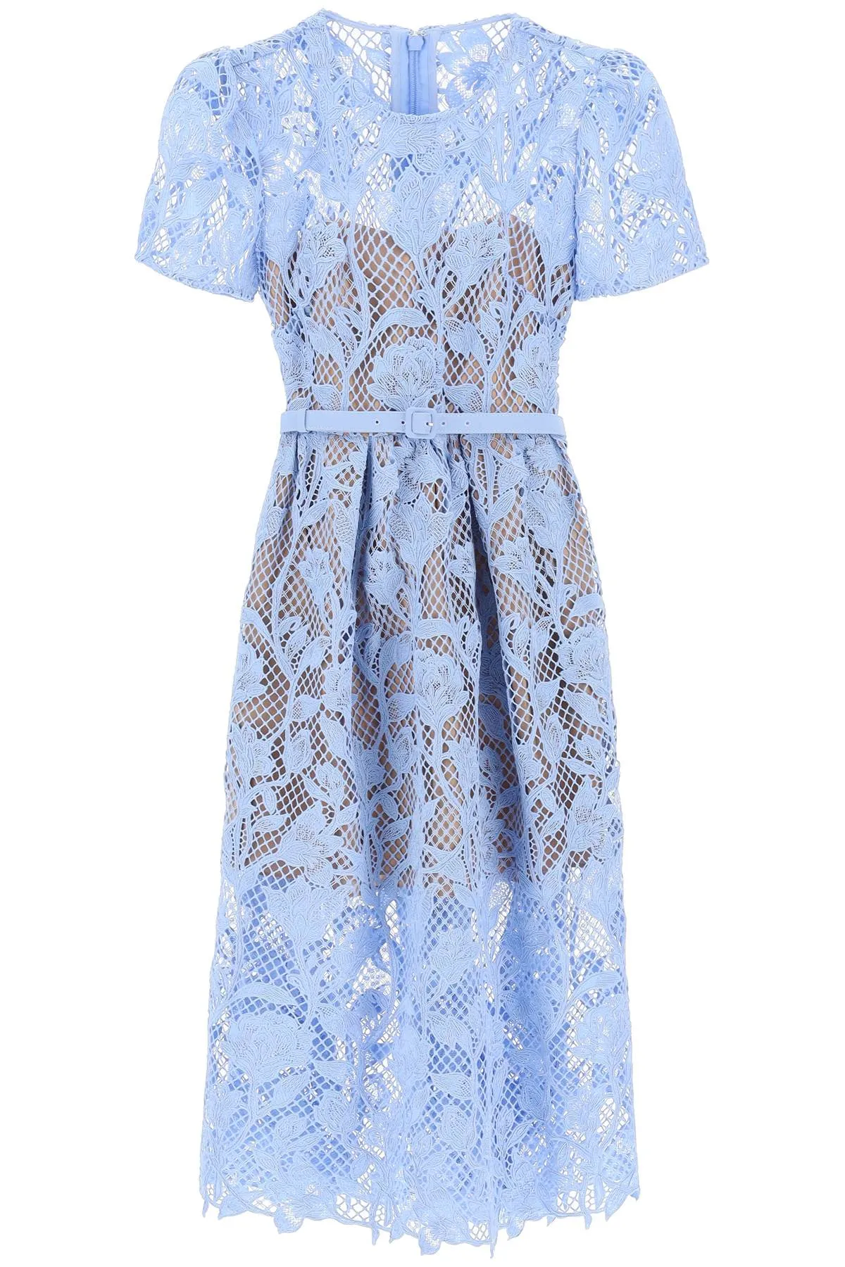 Abito midi in pizzo floreale auto -ritratto con otto
