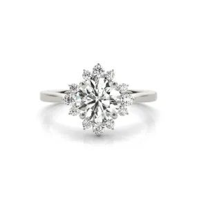 Anello Floreale con Diamanti Naturali