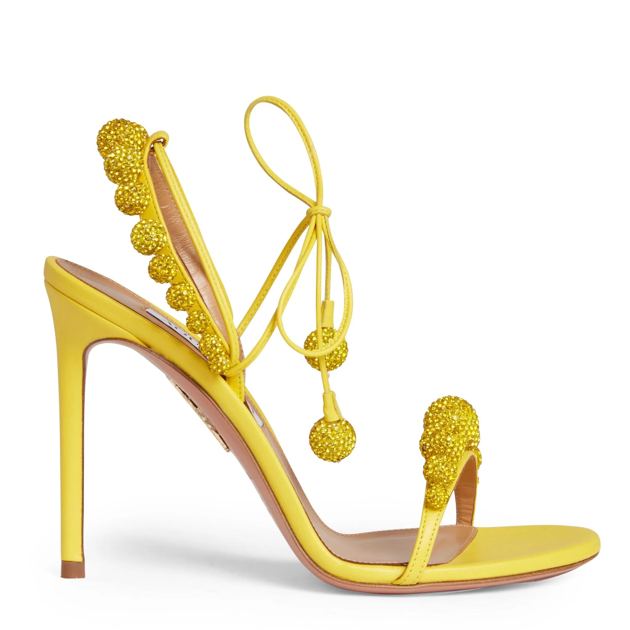 AQUAZZURA  Sandali ''Disco Dancer'' in pelle gialla