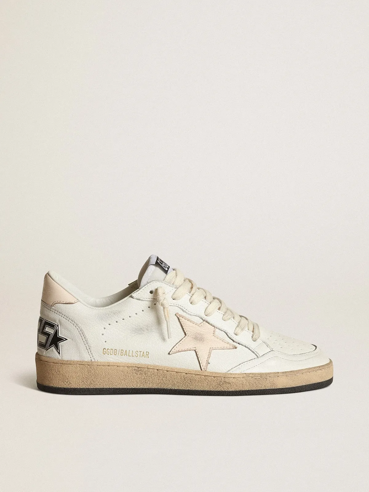 Ball Star LTD in nappa bianca con stella in nappa color salmone