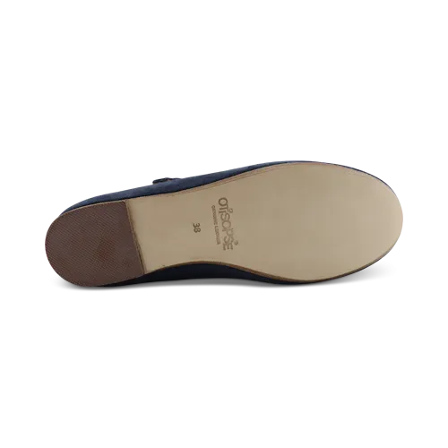 Ballerine con occhielli in camoscio blu indaco