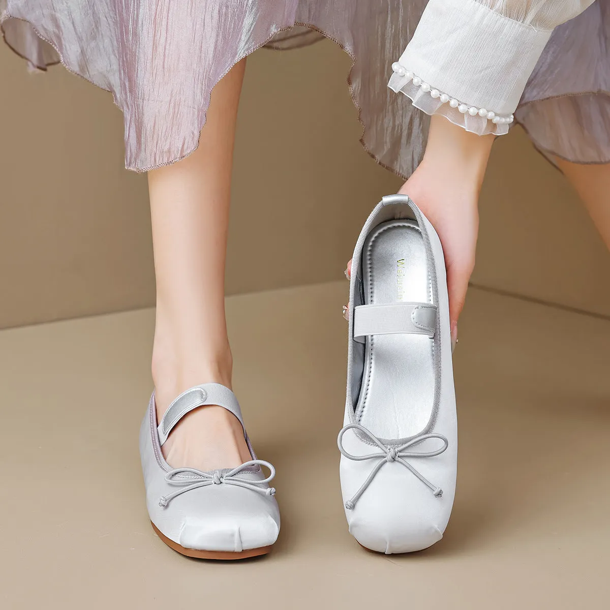 Ballerine da donna in morbida tela carina