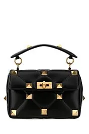 Black nappa leather medium Roman Stud handbag    