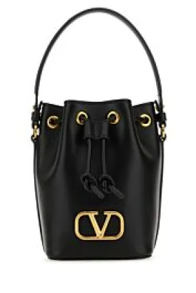 Black nappa leather VLogo Signature bucket bag     