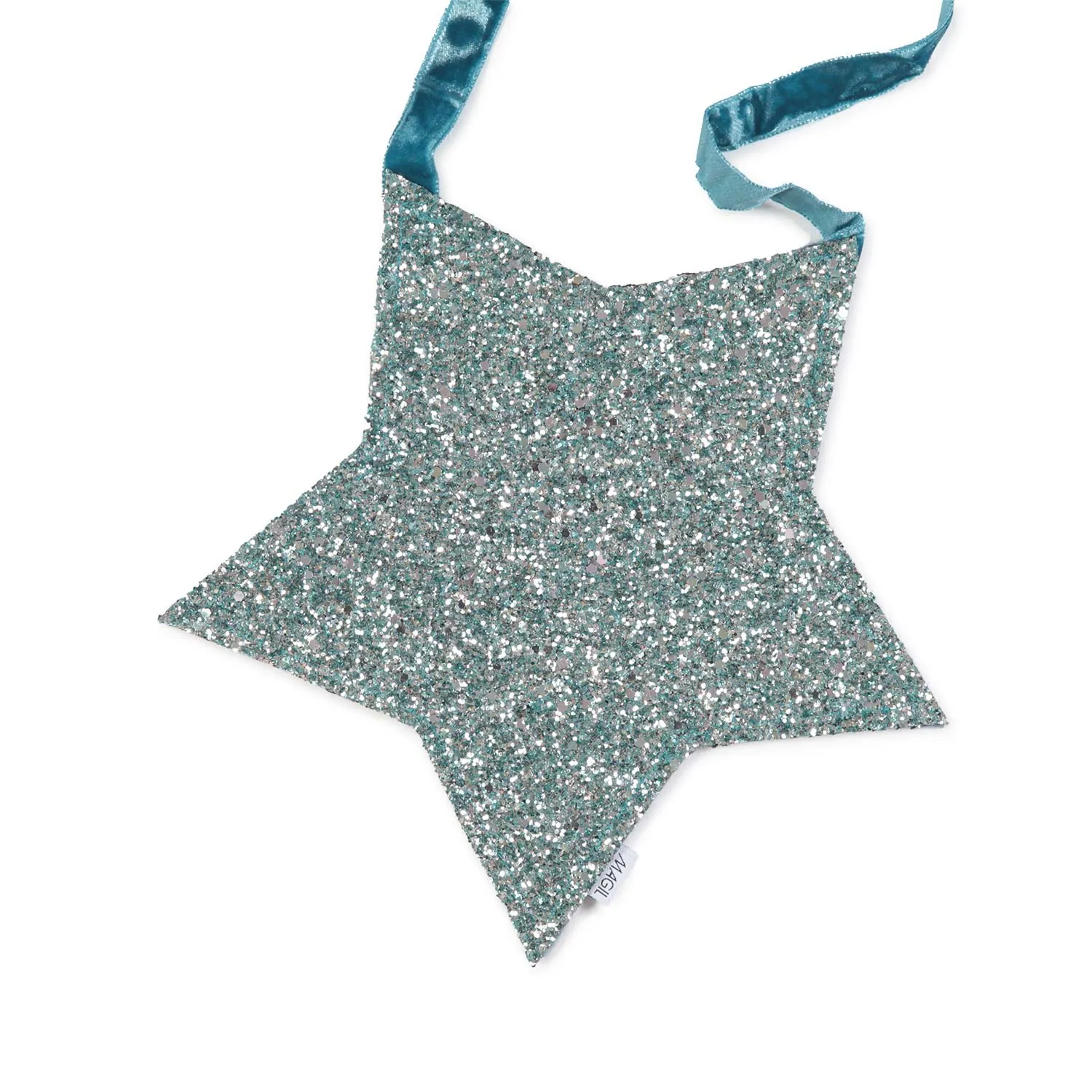 Borsetta A Stella Argento Glitter E Ottanio