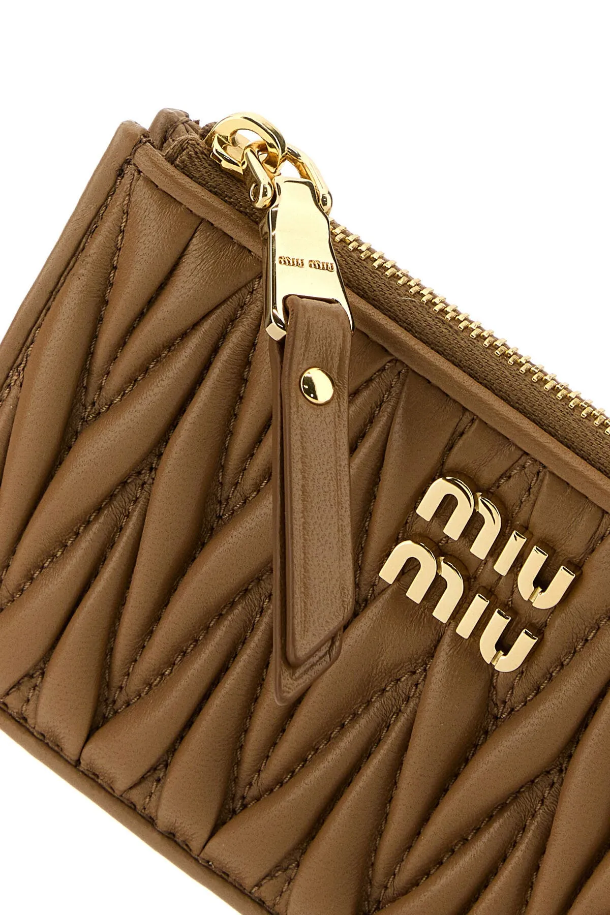 Caramel nappa leather card holder     