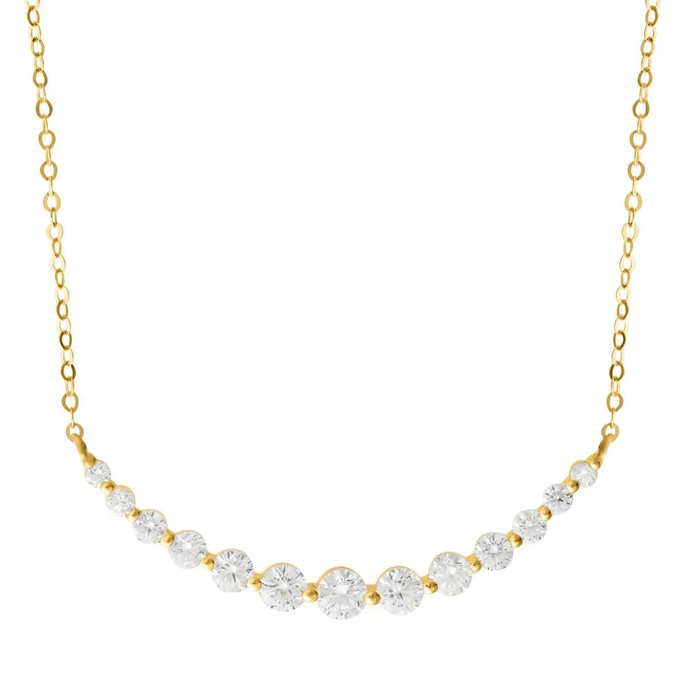 Collana Claire Oro Giallo 375/1000 Maglia Forzatina Cubic Zirconia Bianco 40 + 2 cm 1426770