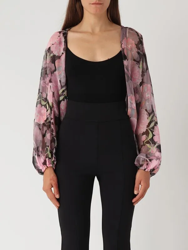 Coprispalle donna Giada Curta in chiffon con motivo Floreale