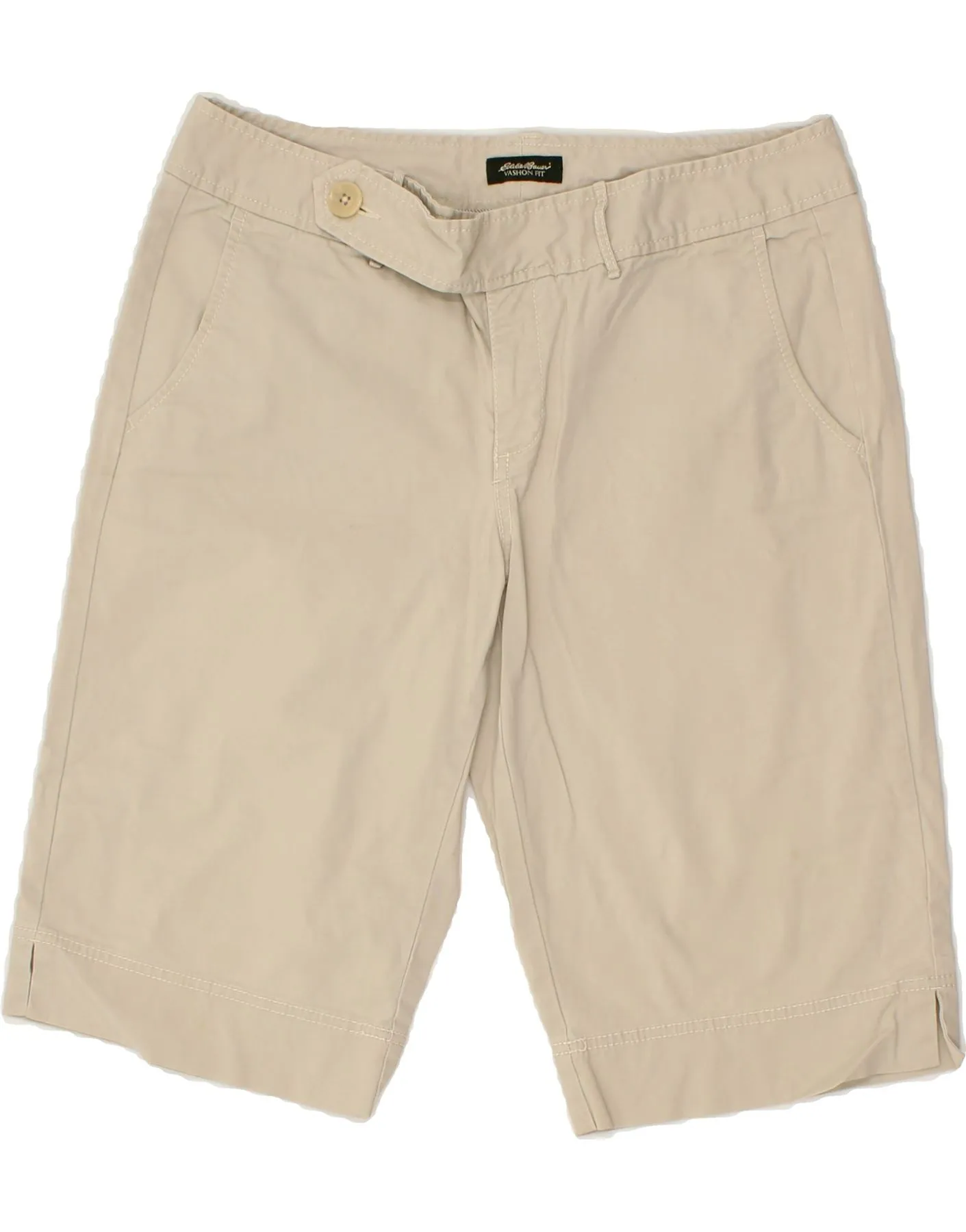 EDDIE BAUER Womens Vashon Fit Chino Shorts US 10 Large  Beige Cotton