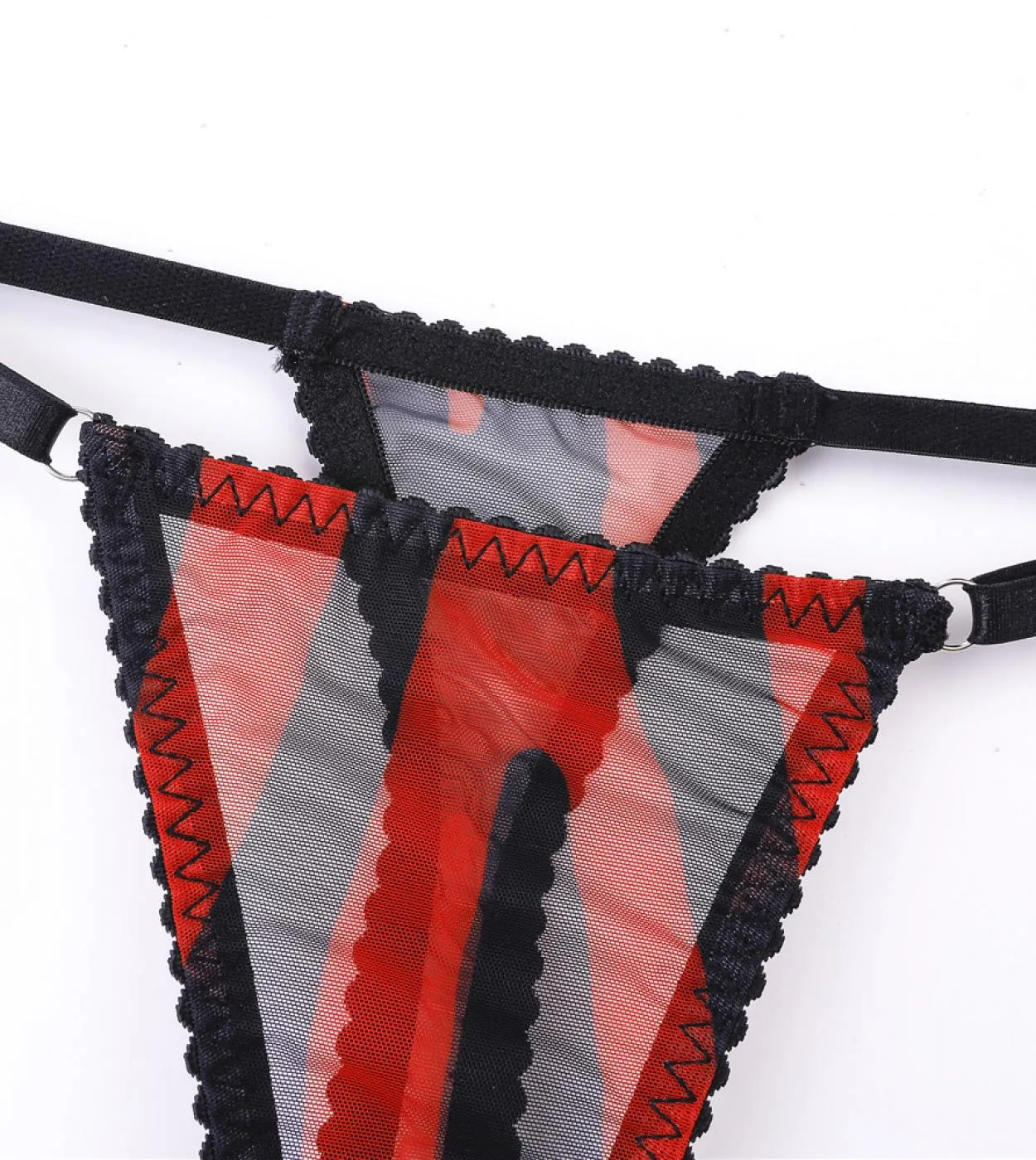 Ellolace Zebra Lingerie 5 pezzi Intimo porno Senza censura Trasparente Senza cuciture Intimo Donna Maiale Pizzo trasparente Esot