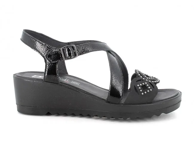 ENVAL SOFT SANDALI CON ZEPPA IN PELLE DONNA ESTATE 5781200  CALYPSO NERO