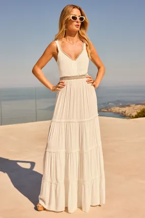 Friends Like These - Abito maxi con Pizzo e cut-out e scollo a cuore
