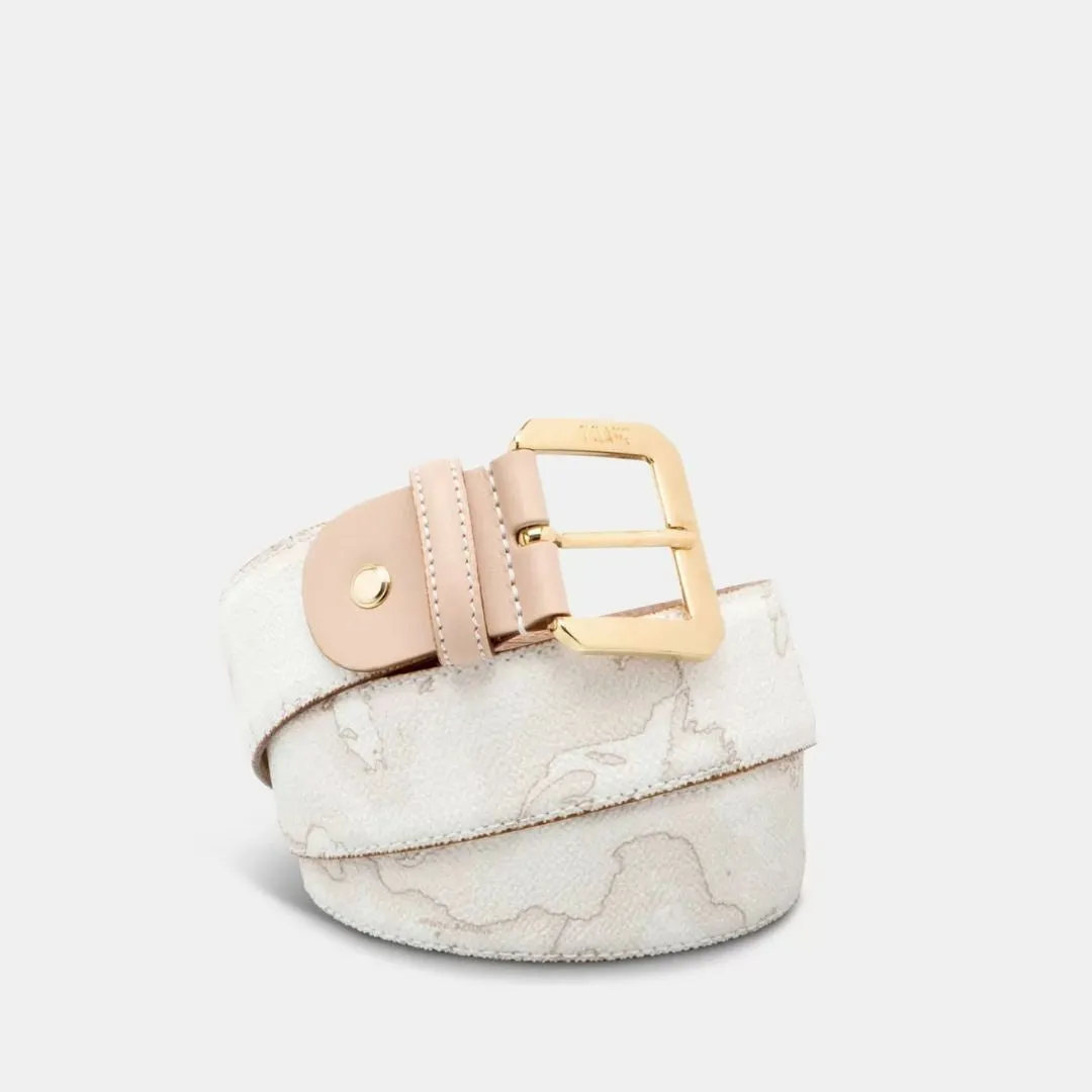 Geo White Cintura con fibbia metallica
