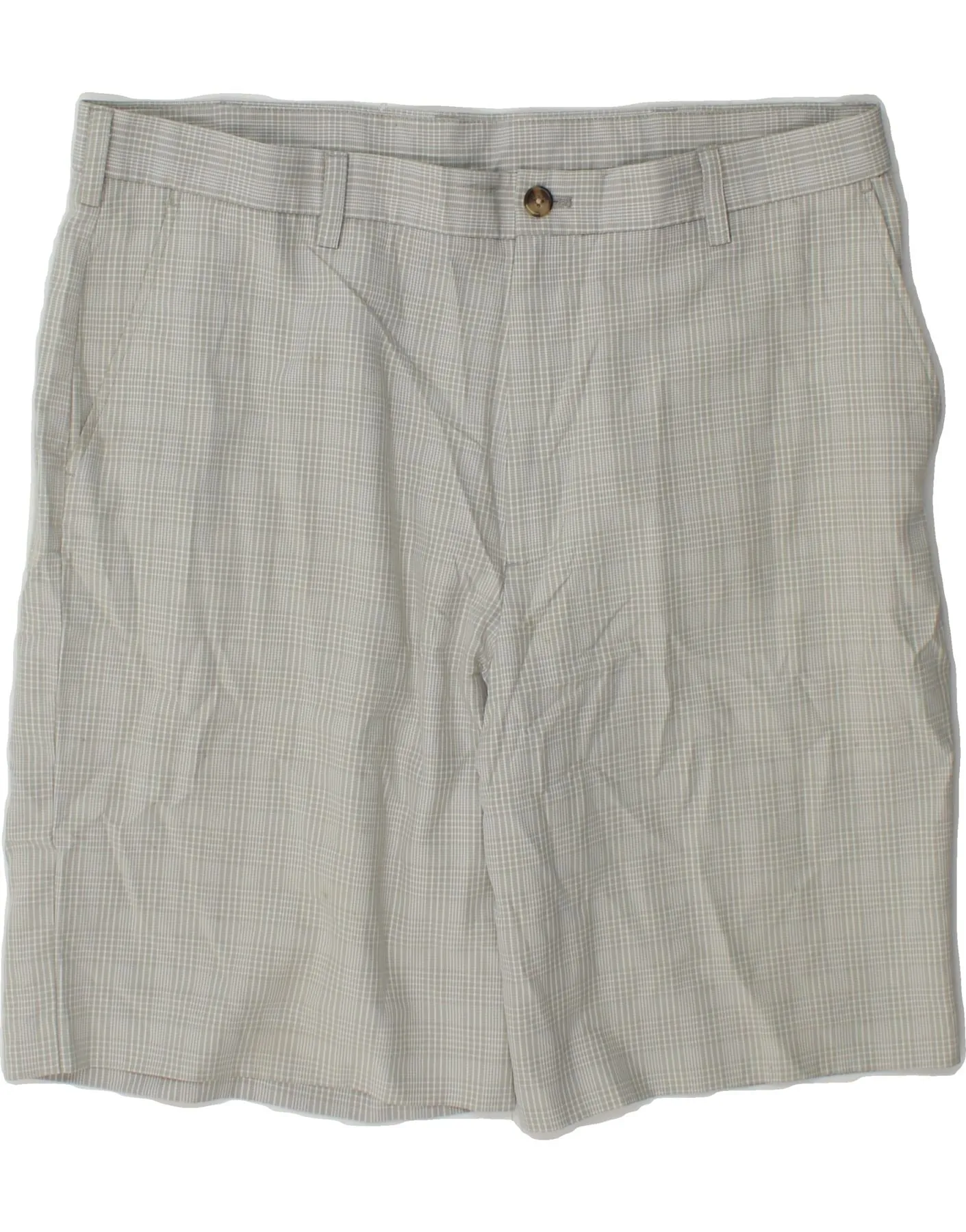 IZOD Mens Chino Shorts W40 XL Grey Check