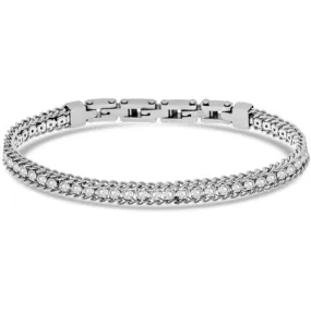 LIU JO Bracciale da uomo in acciaio a catena zirconi LJ  