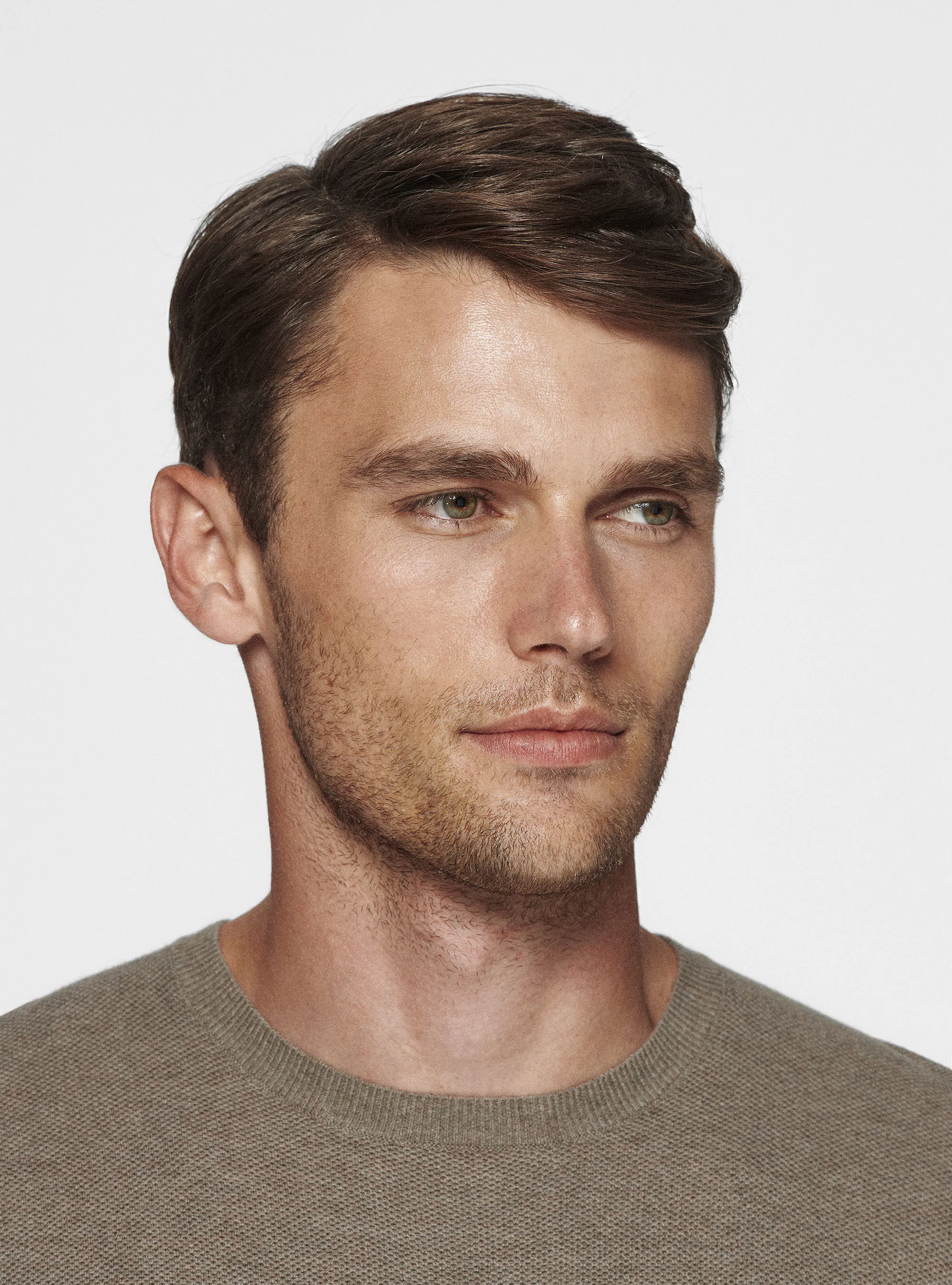 Maglia girocollo nido d'ape in cotone cashmere