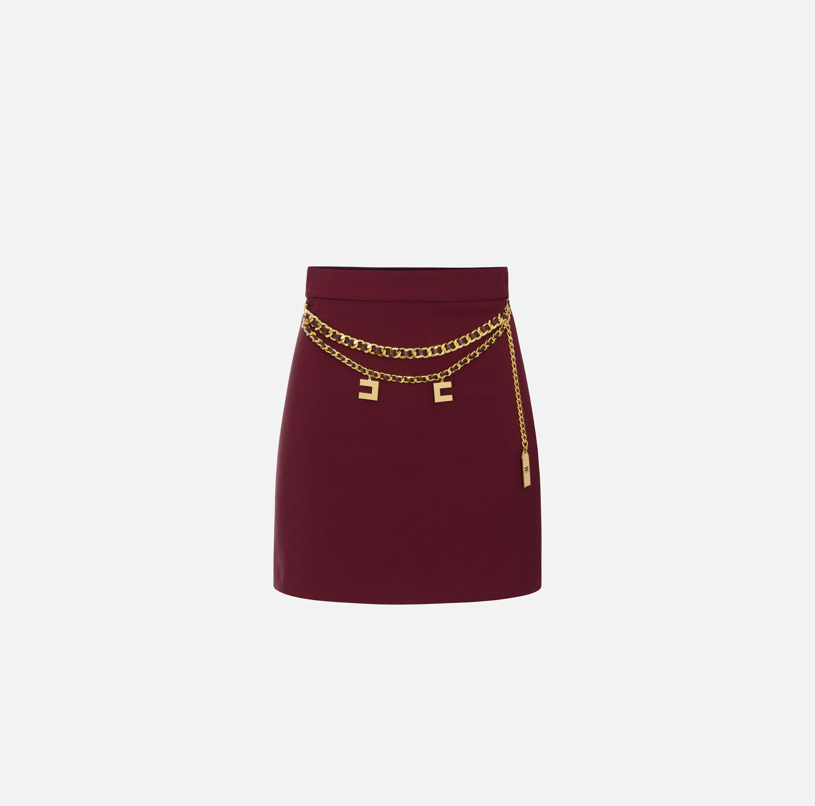 Minigonna in crêpe stretch con cintura