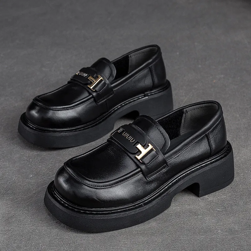 Mocassini casual in pelle retrò minimalista da donna