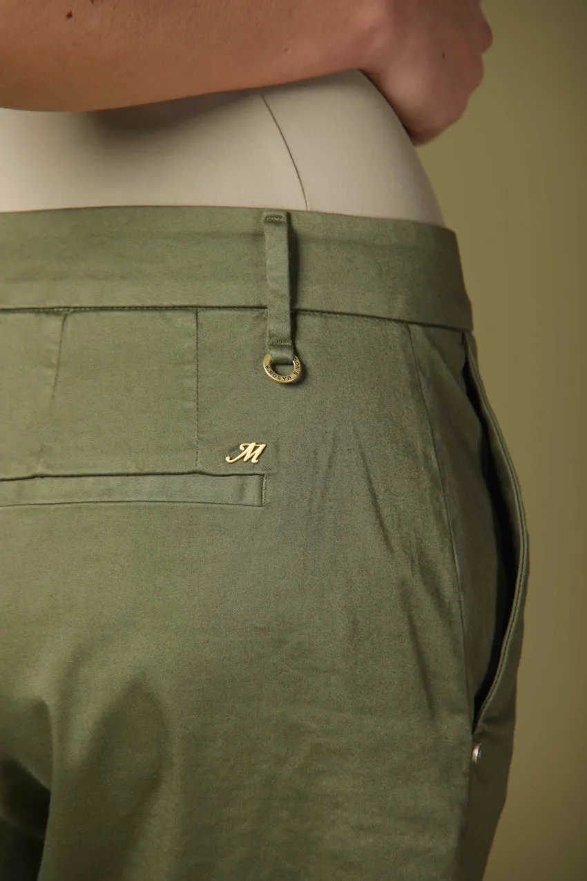 New York Straight bermuda chino femme en satin stretch regular