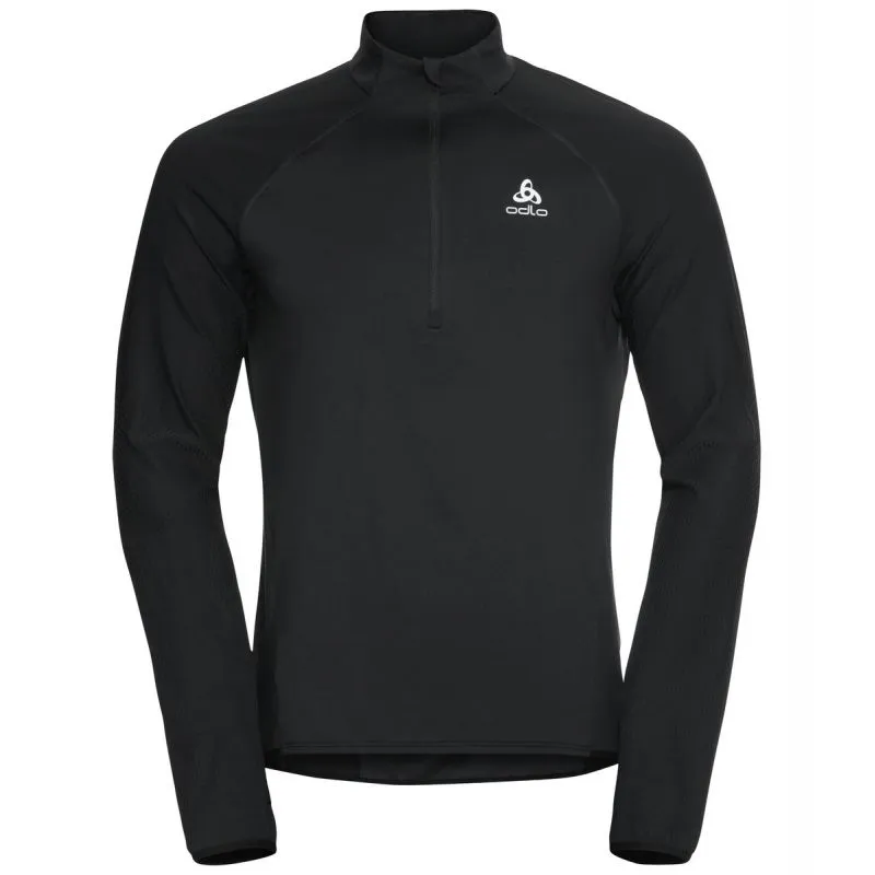 Odlo Pile da uomo a strato medio 1/2 zip ZEROWEIGHT (nero)