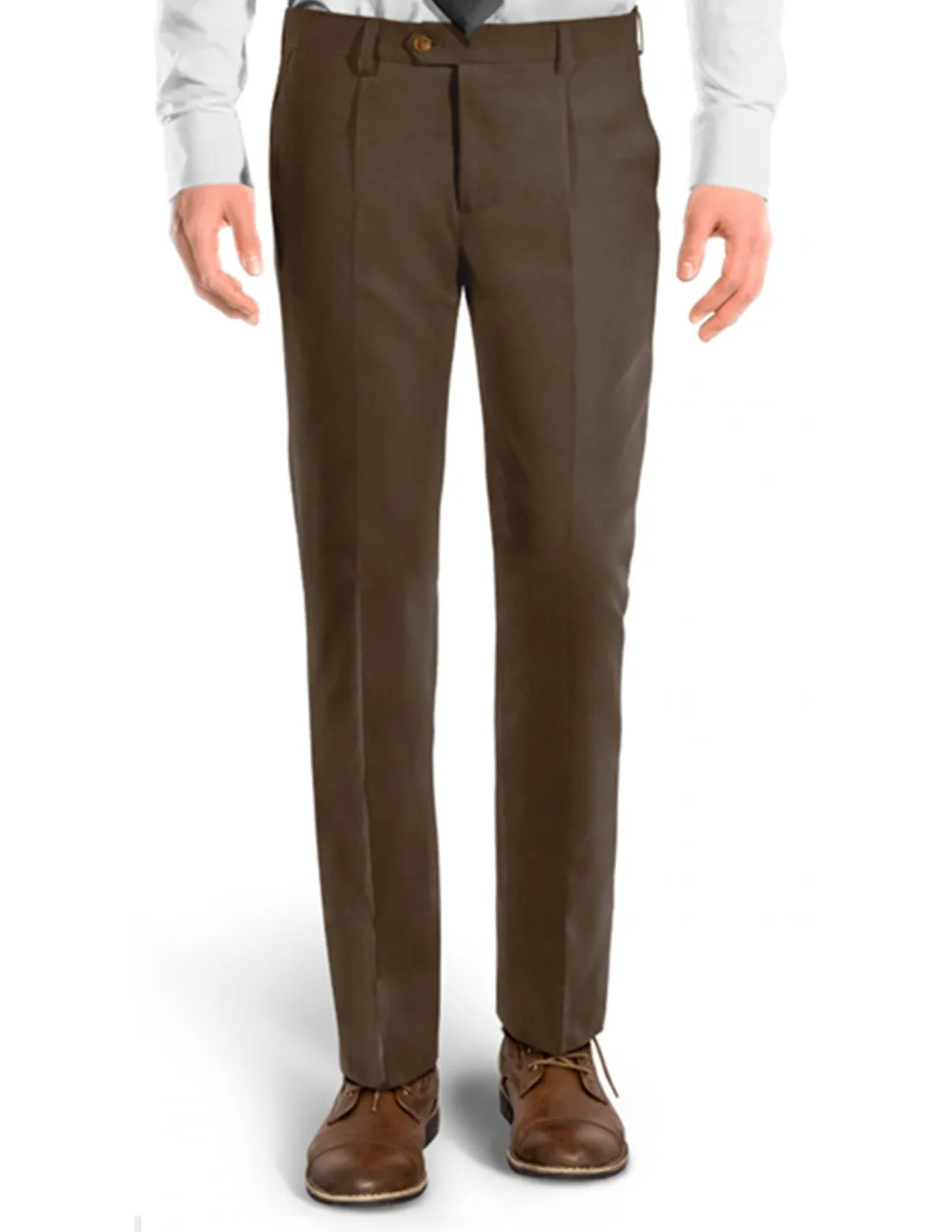 Pantalone con pinces in cotone gabardina Moro