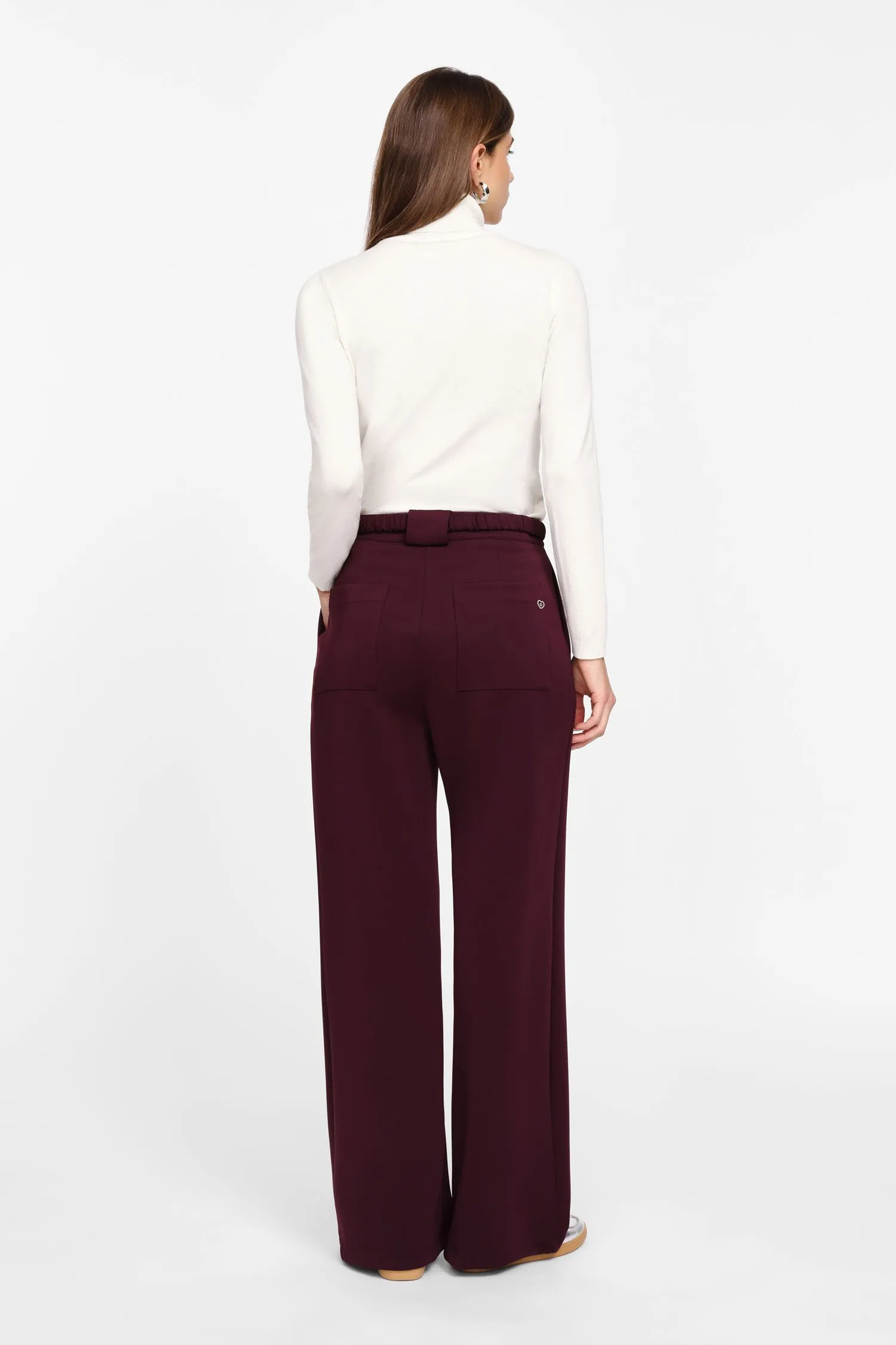 Pantaloni palazzo a vita alta 