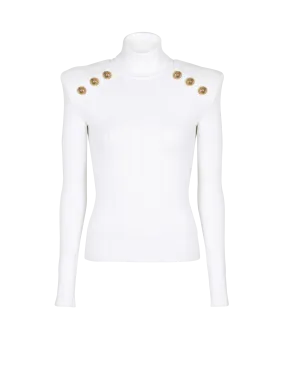 Pullover in maglia con bottoni dorati