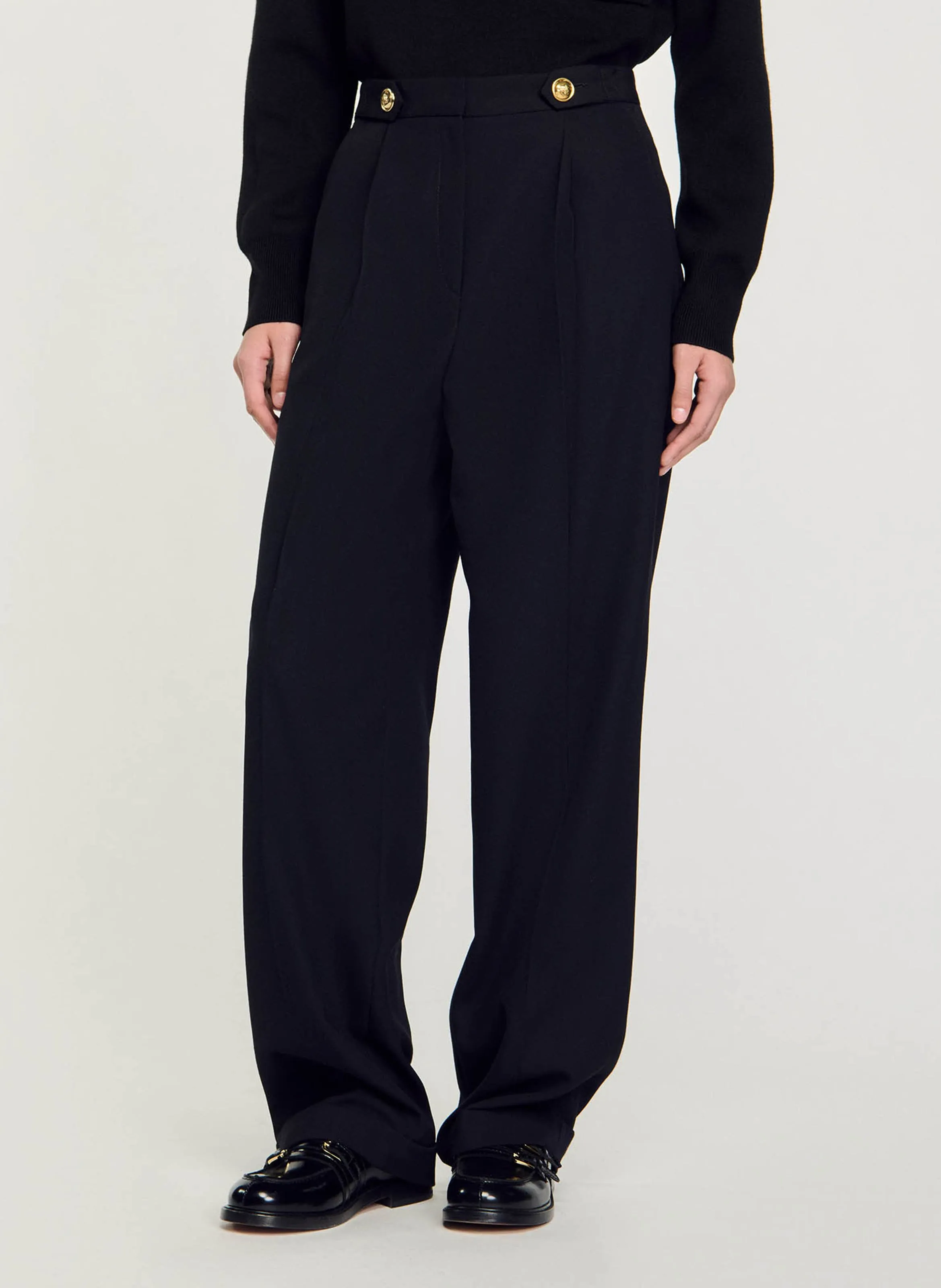  SANDRO   Pantalone dritto | Nero