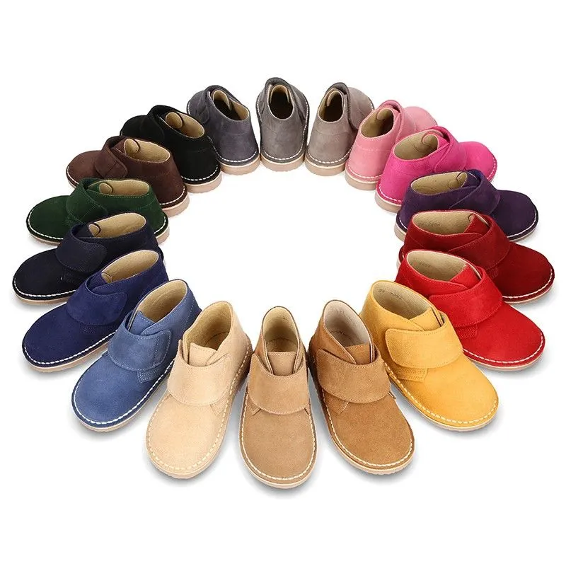 Scarpe Botas Cuero con Velcro