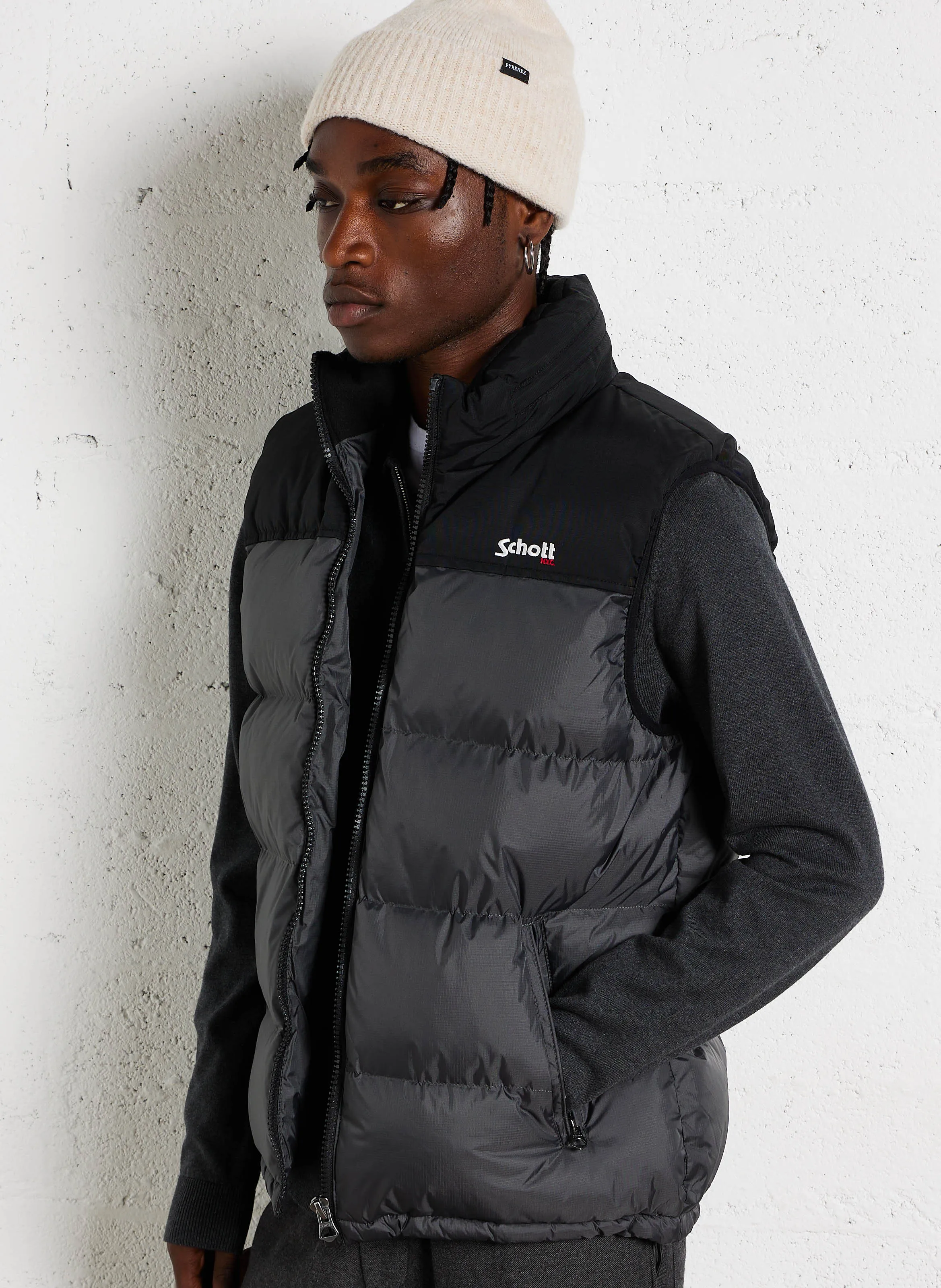  SCHOTT   Piumino senza maniche con zip | Grigio