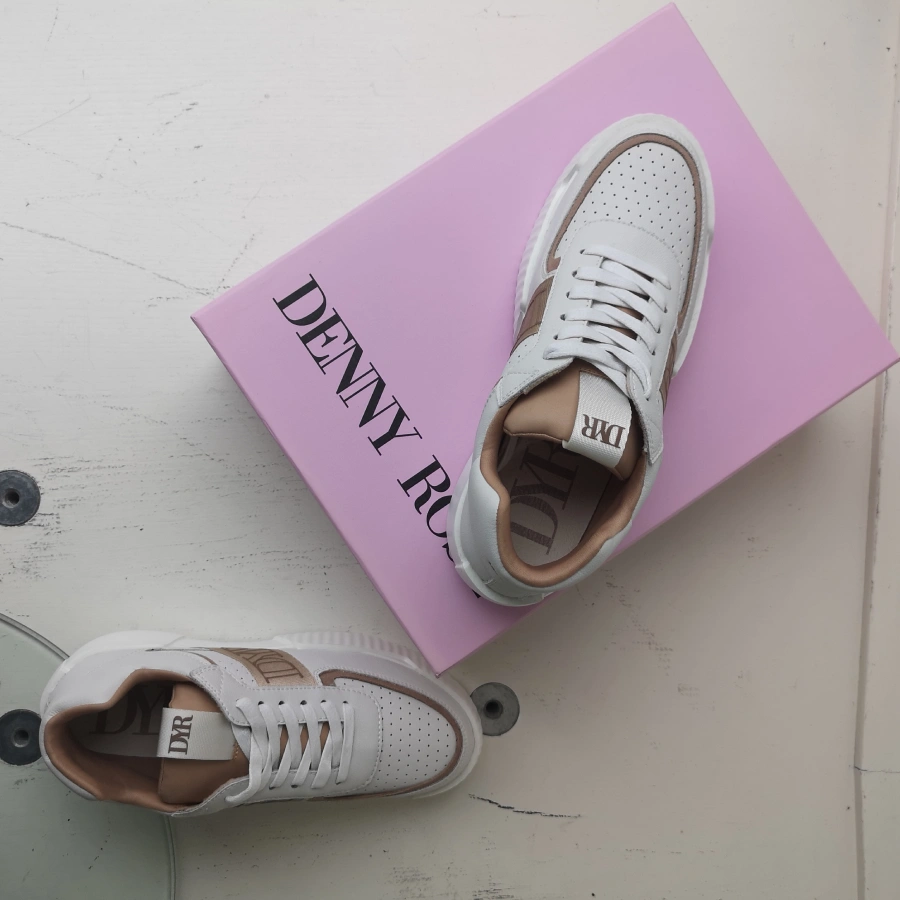 Sneaker Denny Rose bianca e beige