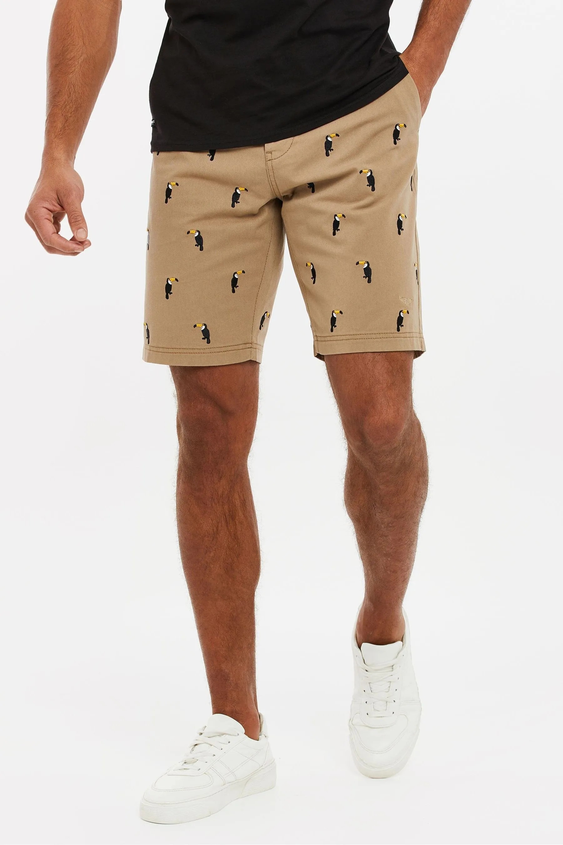 Threadbare 100% Cotone Ricamato Chino Shorts    