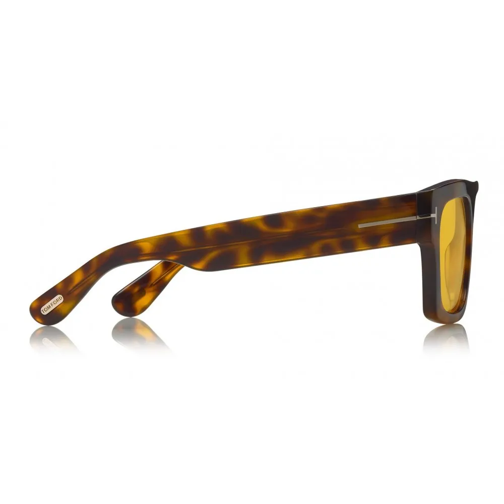 Tom Ford - Fausto Sunglasses - Occhiali da Sole in Acetato Rettangolari - FT0711 - Havana - Tom Ford Eyewear